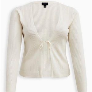 NWT Torrid ribbed tie cardigan plus size 2 18/20 white